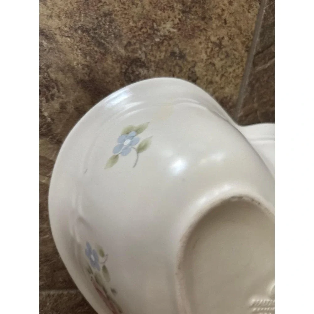 Heart Pfaltzgraff bowl with floral designs Cottagecore